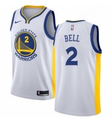 Youth Nike Golden State Warriors 2 Jordan Bell Swingman White Home NBA Jersey Association Edition 