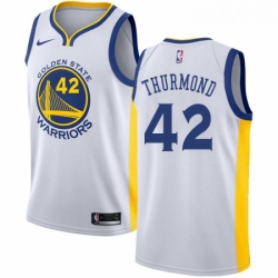 Youth Nike Golden State Warriors 42 Nate Thurmond Swingman White Home NBA Jersey Association Edition 