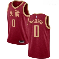 Rockets #0 Russell Westbrook Red Basketball Swingman City Edition 2018 19 Jersey