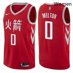 Womens Nike Houston Rockets 0 DeAnthony Melton Swingman Red NBA Jersey City Editi