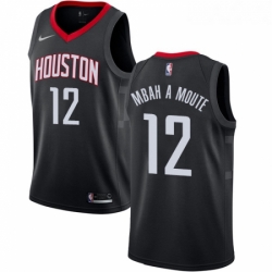 Womens Nike Houston Rockets 12 Luc Mbah a Moute Swingman Black Alternate NBA Jersey Statement Edition 