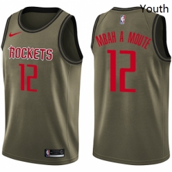 Youth Nike Houston Rockets 12 Luc Mbah a Moute Swingman Green Salute to Service NBA Jersey 