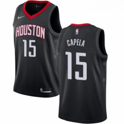 Youth Nike Houston Rockets 15 Clint Capela Authentic Black Alternate NBA Jersey Statement Edition