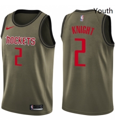 Youth Nike Houston Rockets 2 Brandon Knight Swingman Green Salute to Service NBA Jersey 