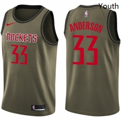 Youth Nike Houston Rockets 33 Ryan Anderson Swingman Green Salute to Service NBA Jersey