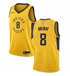 Men Nike Indiana Pacers 8 Justin Holiday Gold NBA Swingman Statement Edition Jersey