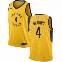 Womens Nike Indiana Pacers 4 Victor Oladipo Swingman Gold NBA Jersey Statement Edition 