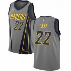 Youth Nike Indiana Pacers 22 T J Leaf Swingman Gray NBA Jersey City Edition 