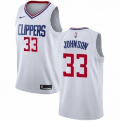 Womens Nike Los Angeles Clippers 33 Wesley Johnson Authentic White NBA Jersey Association Edition