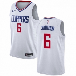 Womens Nike Los Angeles Clippers 6 DeAndre Jordan Authentic White NBA Jersey Association Edition