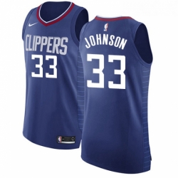 Youth Nike Los Angeles Clippers 33 Wesley Johnson Authentic Blue Road NBA Jersey Icon Edition