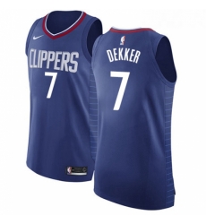 Youth Nike Los Angeles Clippers 7 Sam Dekker Authentic Blue Road NBA Jersey Icon Edition 