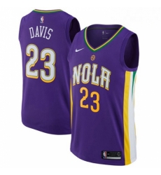 Mens Nike New Orleans Pelicans 23 Anthony Davis Swingman Purple NBA Jersey City Edition