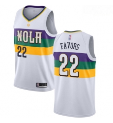 Pelicans #22 Derrick Favors White Basketball Swingman City Edition 2018 19 Jersey