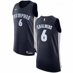 Womens Nike Memphis Grizzlies 6 Mario Chalmers Authentic Navy Blue Road NBA Jersey Icon Edition 