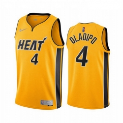 Men Miami Heat 4 Victor Oladipo Yellow NBA Swingman 2020 21 Earned Edition Jersey