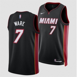 Men Miami Heat 7 Kel 27el Were Black 2024 Draft Icon Edition Stitched Basketball Jersey