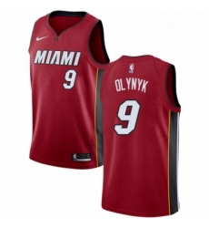 Mens Nike Miami Heat 9 Kelly Olynyk Authentic Red NBA Jersey Statement Edition 