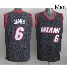 Miami Heat 6 LeBron James Black Crazy Light NBA Jersey 