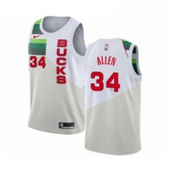 Womens Nike Milwaukee Bucks 34 Ray Allen White Swingman Jersey Earned Edition