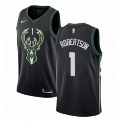 Youth Adidas Milwaukee Bucks 1 Oscar Robertson Authentic Black Alternate NBA Jersey Statement Edition