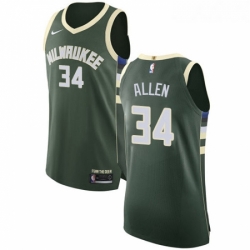 Youth Nike Milwaukee Bucks 34 Ray Allen Authentic Green Road NBA Jersey Icon Edition