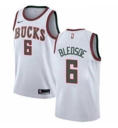 Youth Nike Milwaukee Bucks 6 Eric Bledsoe Swingman White Fashion Hardwood Classics NBA Jersey 