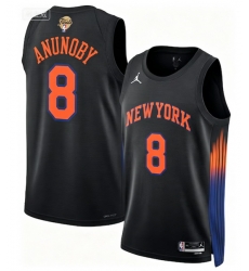Men New Yok Knicks 8 OG Anunoby White Black 2026 Final Patch 2025 26 Statement Edition Stitched Basketball Jersey Men New Yok Knicks 8 OG Anunoby White Black 2026 Final Patch 2025 26 Statement Edition Stitched Basketball Jersey