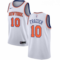 Womens Nike New York Knicks 10 Walt Frazier Swingman White NBA Jersey Association Edition
