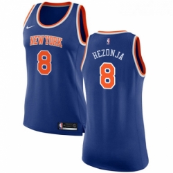 Womens Nike New York Knicks 8 Mario Hezonja Swingman Royal Blue NBA Jersey Icon Edition 
