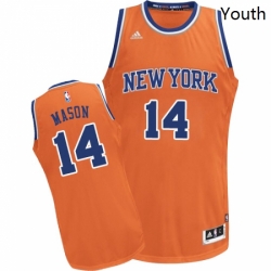 Youth Adidas New York Knicks 14 Anthony Mason Swingman Orange Alternate NBA Jersey