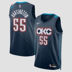 Men Oklahoma City Thunder 55 Isaiah Hartenstein Navy 2025 26 City Edition Stitched Basketball Jersey