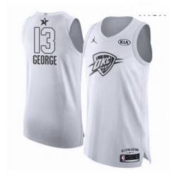 Mens Nike Jordan Oklahoma City Thunder 13 Paul George Authentic White 2018 All Star Game NBA Jersey 