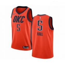 Mens Nike Oklahoma City Thunder 5 Devon Hall Orange Swingman Jersey Earned Edition 