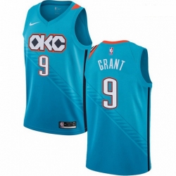 Mens Nike Oklahoma City Thunder 9 Jerami Grant Swingman Turquoise NBA Jersey City Edition