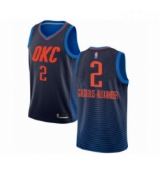 Mens Oklahoma City Thunder 2 Shai Gilgeous Alexander Swingman Navy Blue Basketball Jersey Statement Edition 