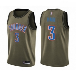 Mens Oklahoma City Thunder 3 Chris Paul Swingman Green Salute to Service Basketball Jersey 