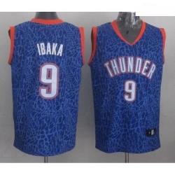 Thunder 9 Serge Ibaka Blue Crazy Light Stitched NBA Jersey