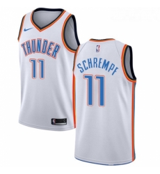 Youth Nike Oklahoma City Thunder 11 Detlef Schrempf Swingman White Home NBA Jersey Association Edition