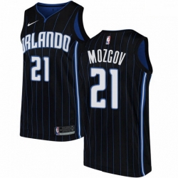 Mens Nike Orlando Magic 21 Timofey Mozgov Authentic Black NBA Jersey Statement Edition 