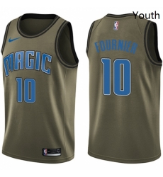 Youth Nike Orlando Magic 10 Evan Fournier Swingman Green Salute to Service NBA Jersey