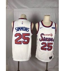 76ers 25 Ben Simmons White Nike Throwback Swingman Jersey