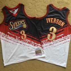 76ers 3 Allen Iverson Multi Color 1997 98 Hardwood Classics Independent Swingman Jersey