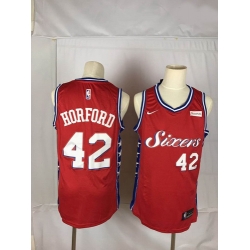 76ers 42 Al Horford Red Nike Throwback Swingman Jersey