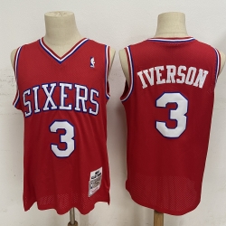 Men Philadelphia 76ers 3 Allen Iverson Red 2002 03 Hardwood Clas