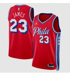Men Philadelphia 76ers LeBron James Jordan Brand Red Swingman Jersey Statement Edition Men Philadelphia 76ers LeBron James Jordan Brand Red Swingman Jersey Statement Edition