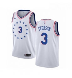 Womens Nike Philadelphia 76ers 3 Allen Iverson White Swingman Jersey Earned Edition