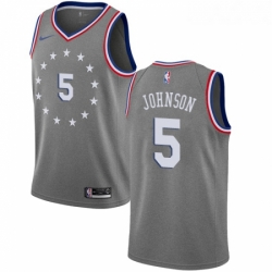 Womens Nike Philadelphia 76ers 5 Amir Johnson Swingman Gray NBA Jersey City Edition 