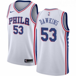 Womens Nike Philadelphia 76ers 53 Darryl Dawkins Swingman White Home NBA Jersey Association Edition 