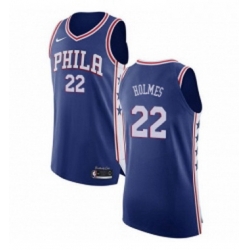 Youth Nike Philadelphia 76ers 22 Richaun Holmes Authentic Blue Road NBA Jersey Icon Edition 